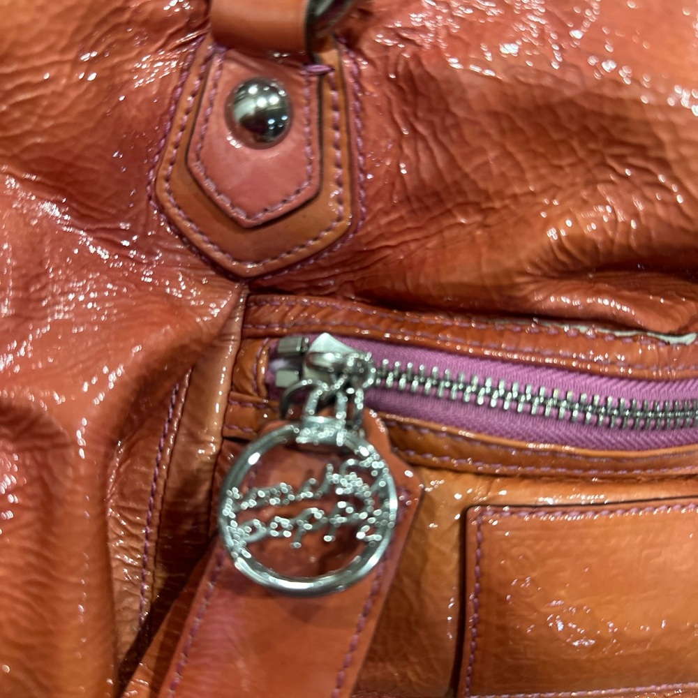 Michael Kors Orange Textured Leather Shoulder Bag